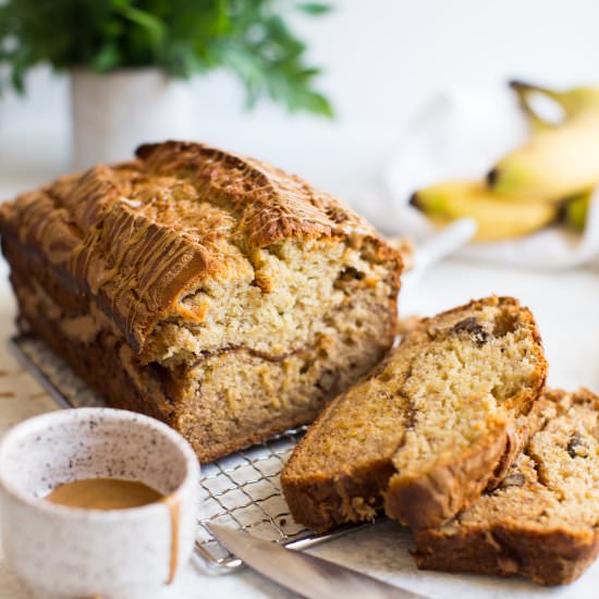 Cookie Butter Swirled Banana Bread