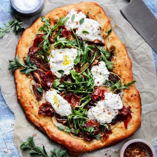 Potato Mushroom & Burrata Pizza