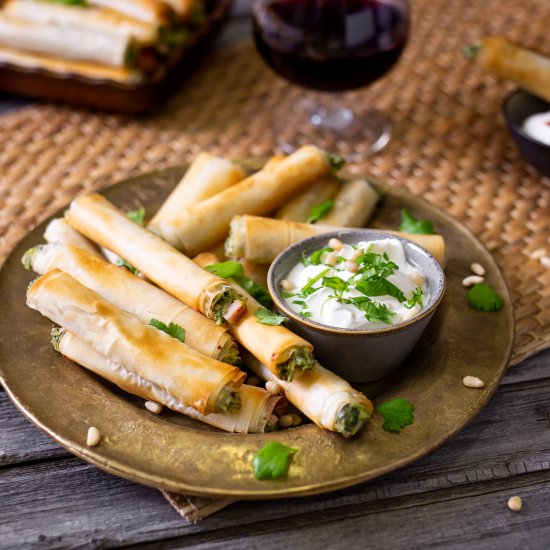 Middle Eastern spinach rolls