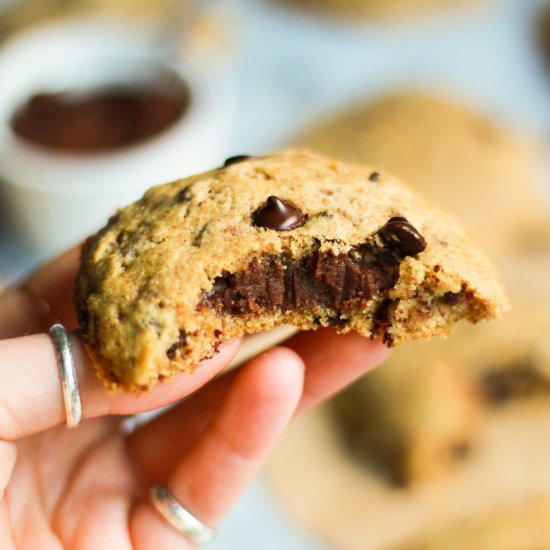 Vegan Nutella Chocolate Chip Cookie