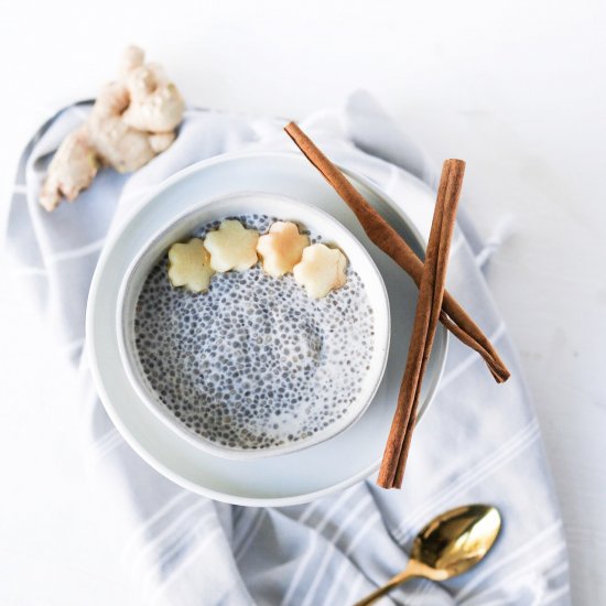 Prebiotic Apple Ginger Chia Pudding