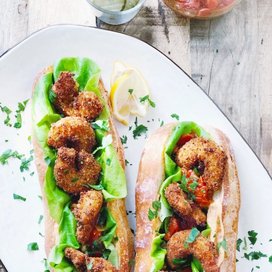 Shrimp Po Boys w/ Tomato Chutney