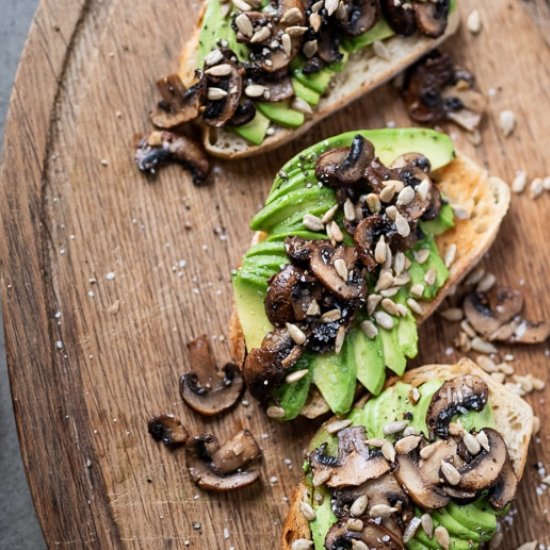 garlic mushroom avocado toast