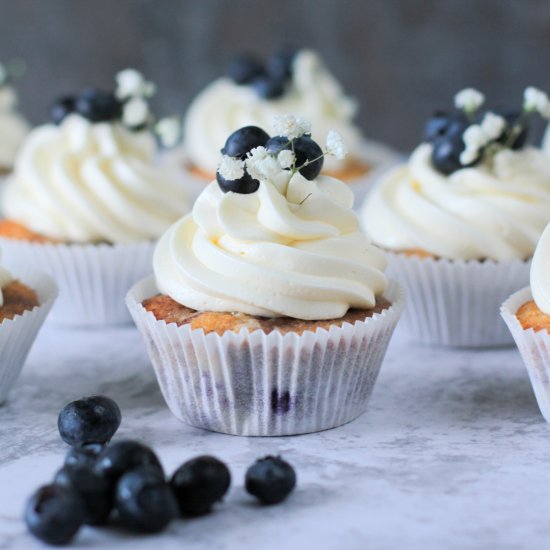 Blueberry Cupcakes with Buttercream