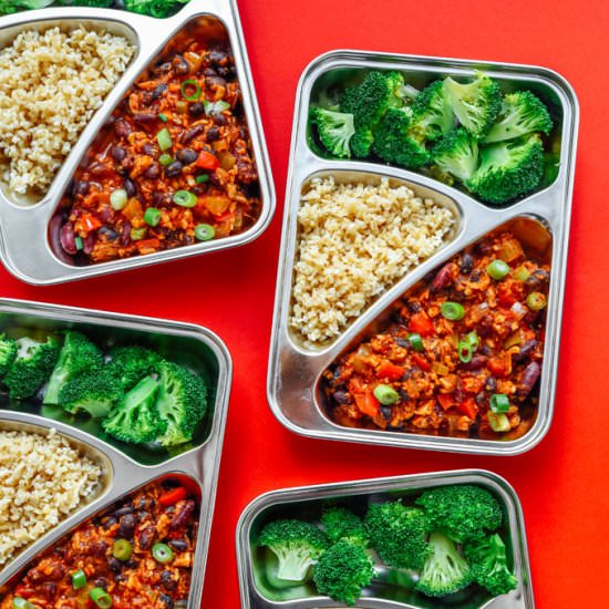 Tempeh Chili Meal Prep