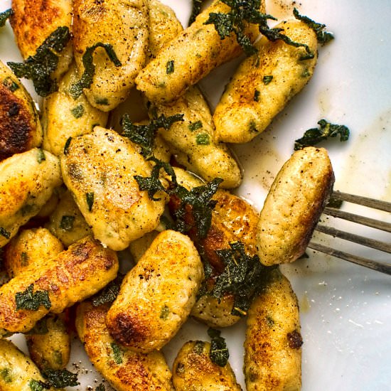 parsnip, ricotta and chive gnocchi