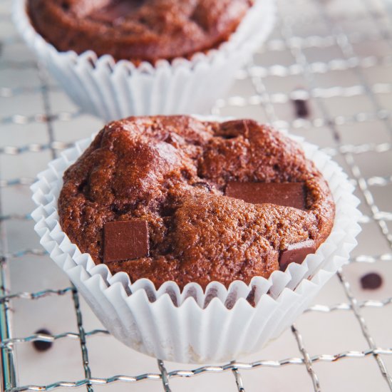 Triple Chocolate Protein Muffins