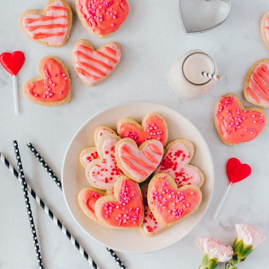 Valentine’s Day Vegan Sugar Cookies