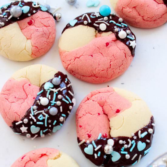 Neapolitan cookies with sprinkles