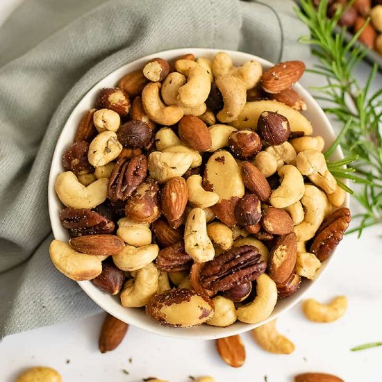 Easy Rosemary Savory Spiced Nuts