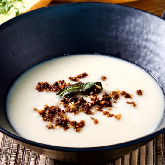 Fennel, cauliflower, and bean soup