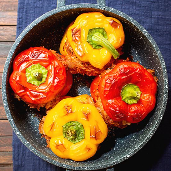 Vegan Stuffed Peppers with Rice