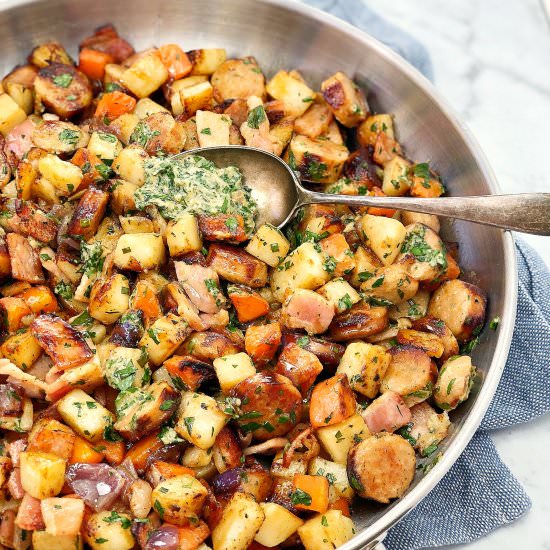 Sausage Potato Hash & Herb Dressing