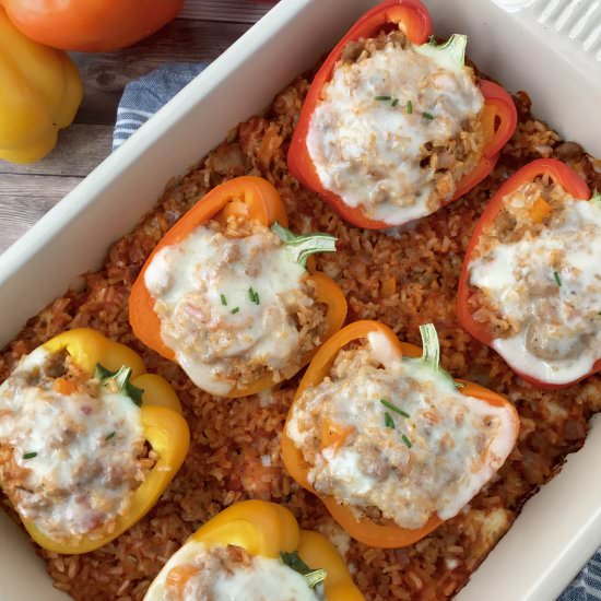 Turkey Sausage Stuffed Peppers