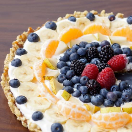 Gluten free and vegan fruit pizza