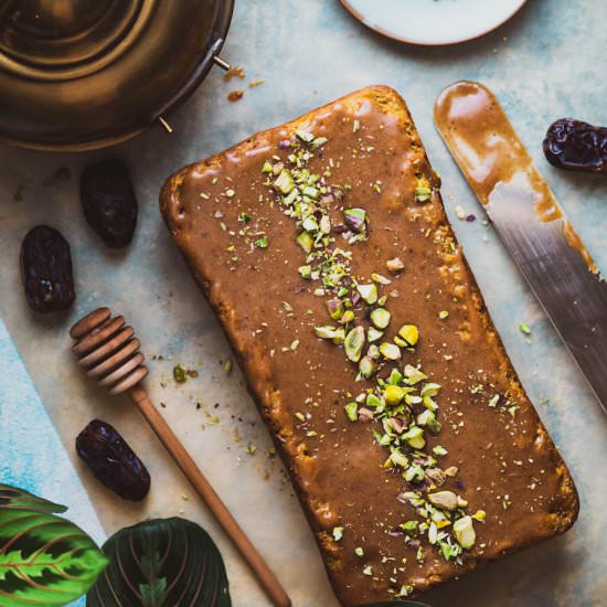 Turmeric Cake with Date Caramel