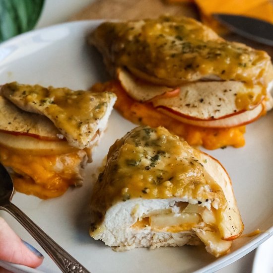 Apple Cheddar Stuffed Chicken