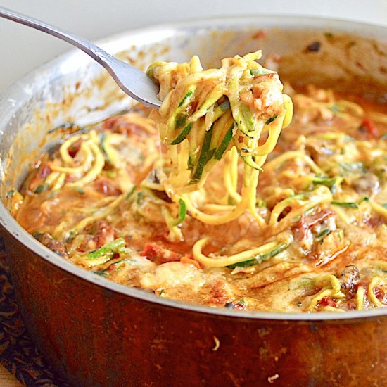 Chicken Alfredo Zoodle Bake