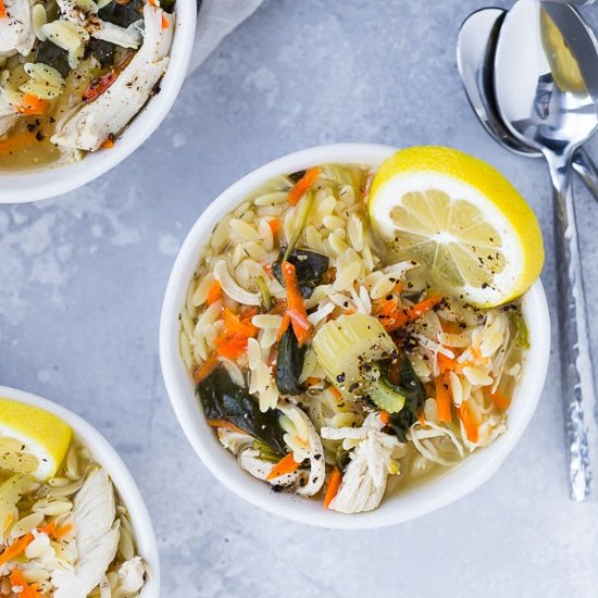 Lemon Chicken Orzo Soup