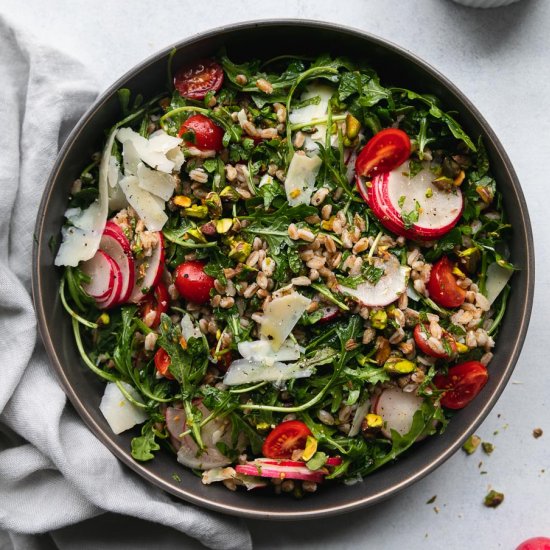 Lemony Farro Arugula Salad