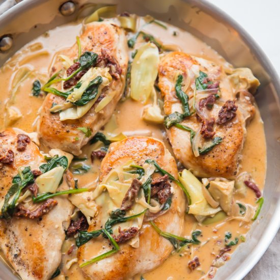 Healthy Creamy Tuscan Chicken