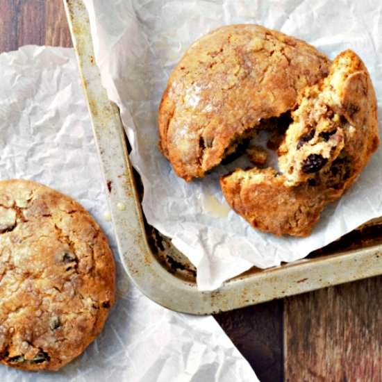 Glazed Cinnamon Raisin Biscuits