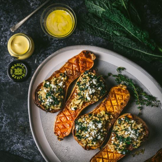 Mustard Maple Squash with Farro