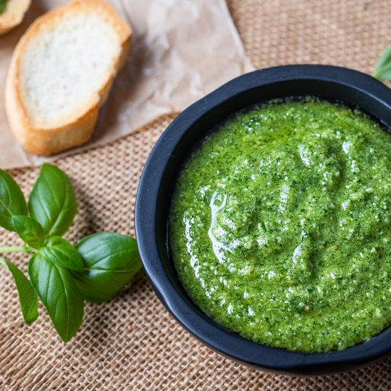 homemade basil pesto