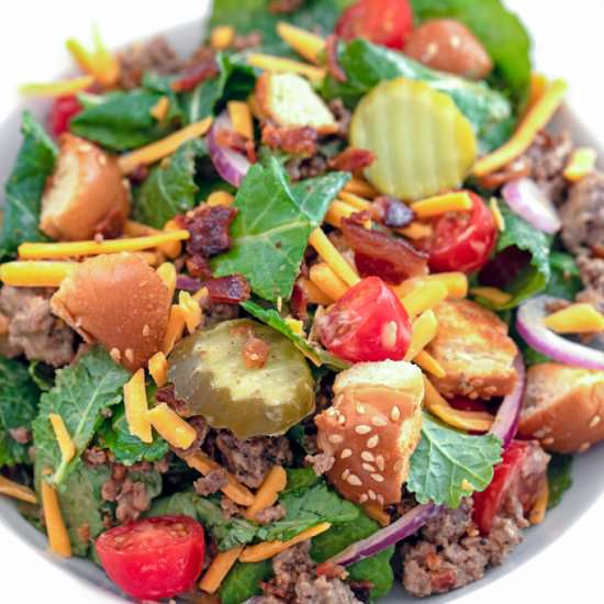 Bacon Cheeseburger Kale Salad