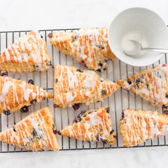 Blueberry Lemon Scone w/Lemon Glaze