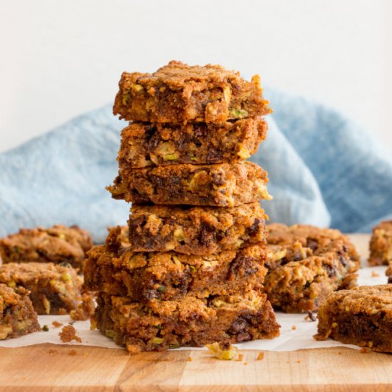 Chocolate Zoodle Nut Butter Squares