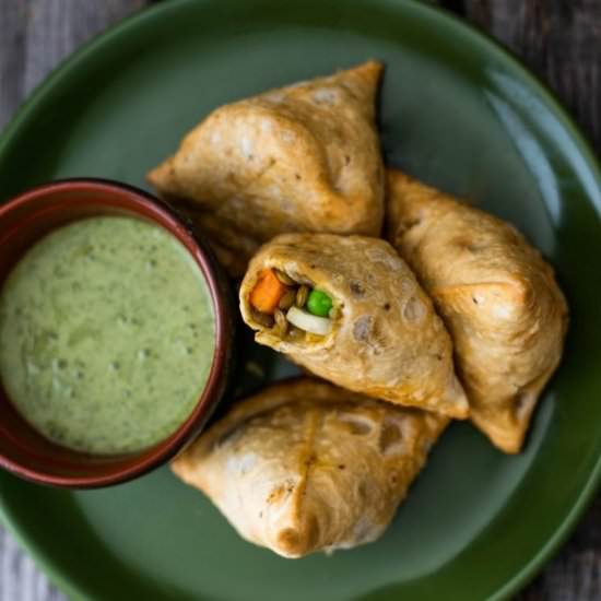 Sweet Potato and Lentil Samosas