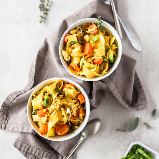 chicken noodle style pappardelle