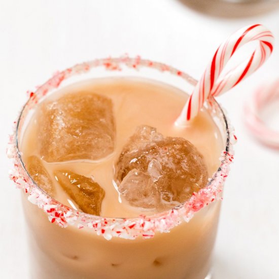 Peppermint white Russian cocktail