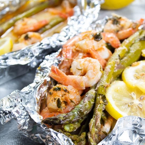 Lemon Garlic Shrimp and Asparagus