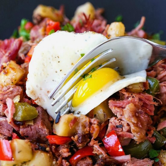 Corned Beef Hash with Fried Eggs