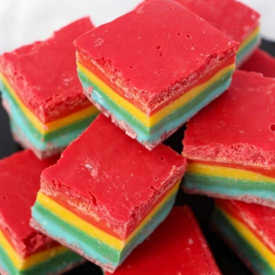 No-Cook Rainbow Fudge