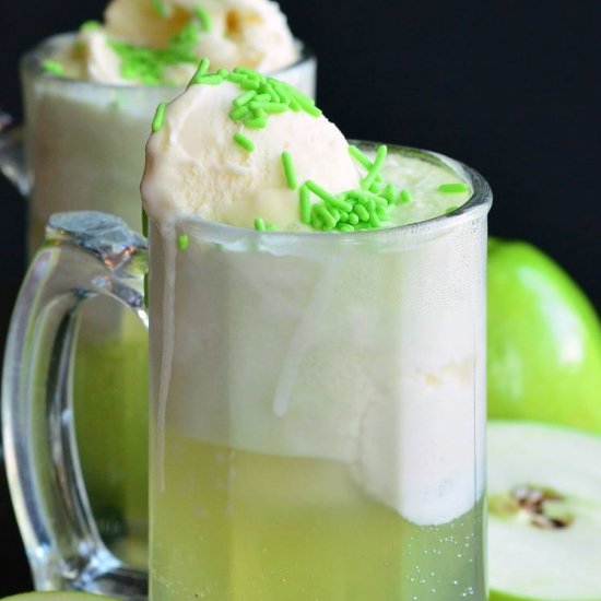 Green Apple Ice Cream soda floats