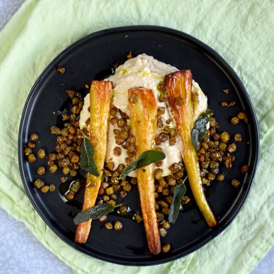 parsnips with cannellini bean puree