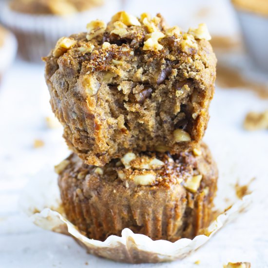 Healthy Banana Nut Muffins