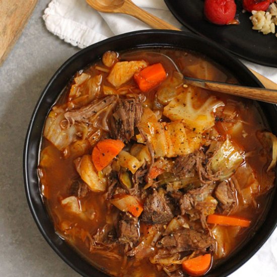 Shredded Beef Cabbage Soup w Tomato