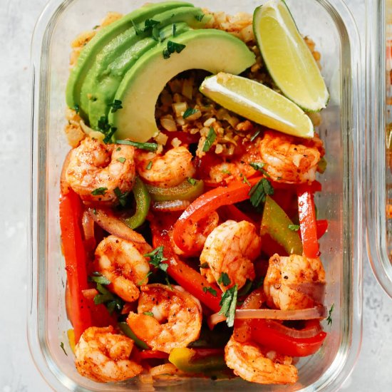 Low-carb Shrimp Fajita Meal-Prep