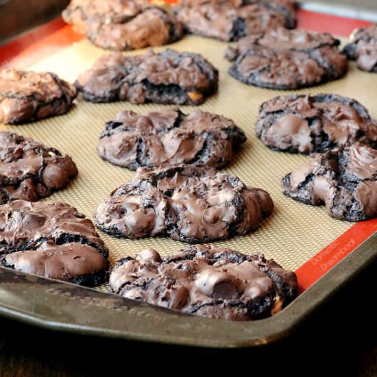 Flourless Triple Chocolate Cookies