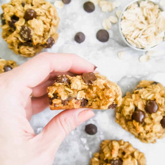 Banana Oatmeal Chocolate Cookies