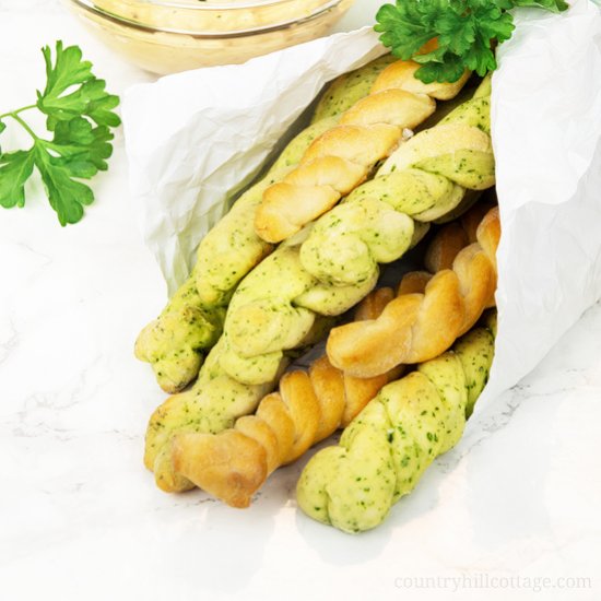 Parsley Braided Bread Sticks