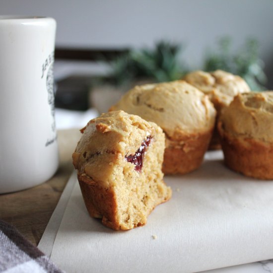 Peanut Butter Jam Muffins