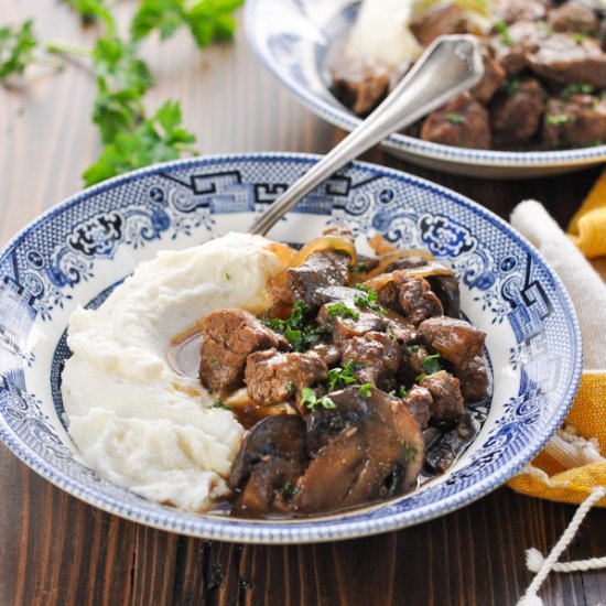 Beef Tips with Mushroom Gravy