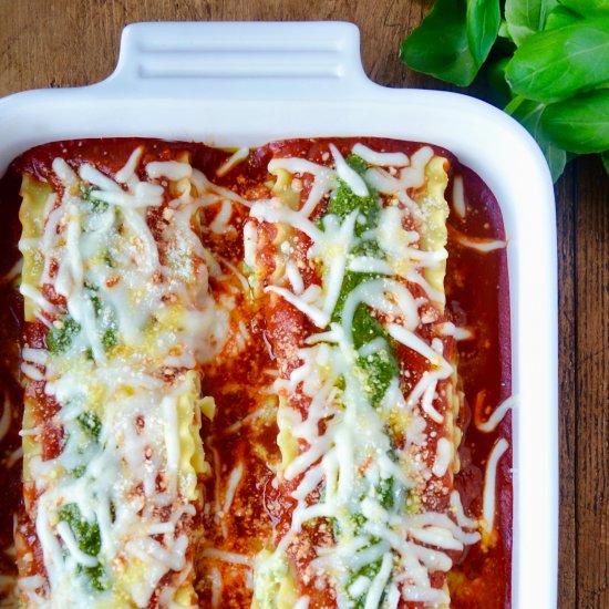 Easy Pesto Lasagna Roll-Ups