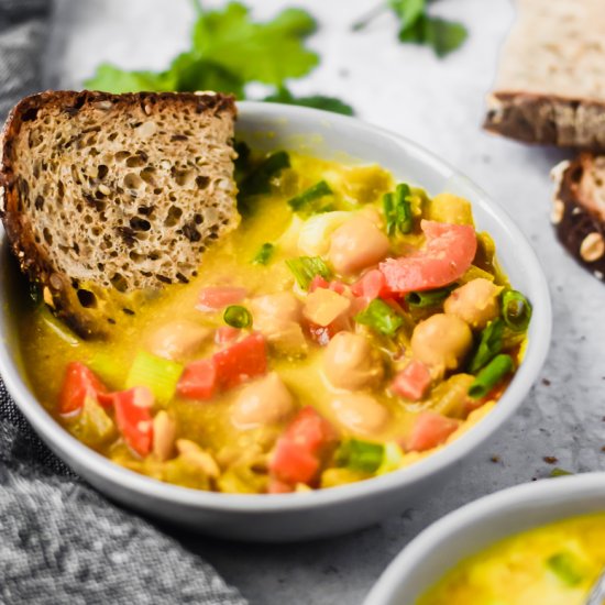 Turmeric Chickpea Coconut Soup