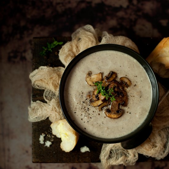 Mushroom, Thyme & Blue Cheese Soup